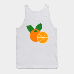 Oranges Fruit Pixel Art Tank Top